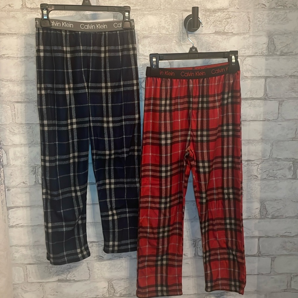 Boys Calvin Klein flannel Pj pants set of 2 S